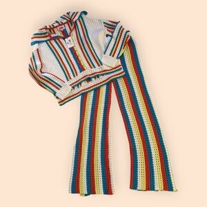 Solid & Striped colorful crochet knit Lola sweater NWT $248